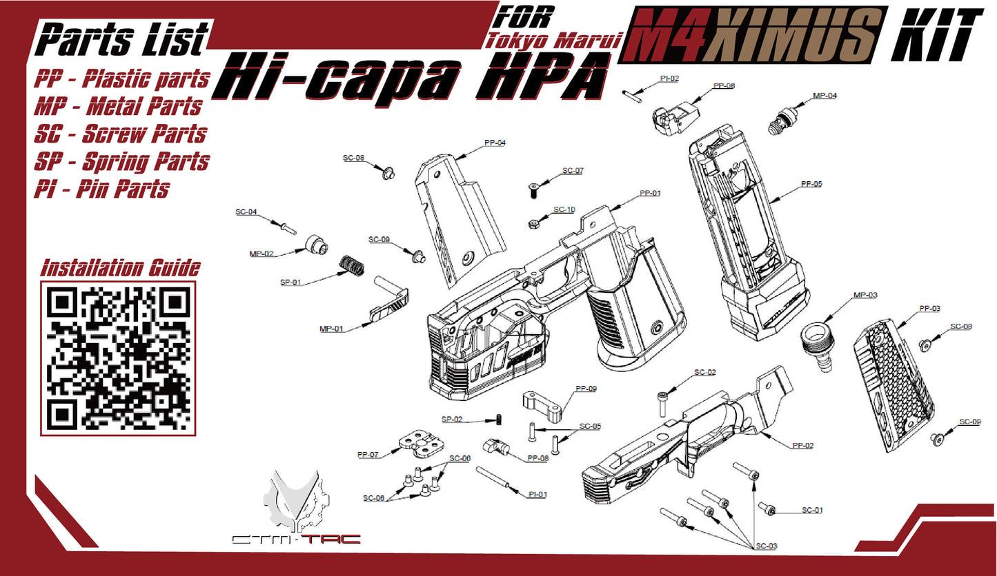 CTM Tactical TM Hi-Capa HPA M4XIMUS Kit - Tan
