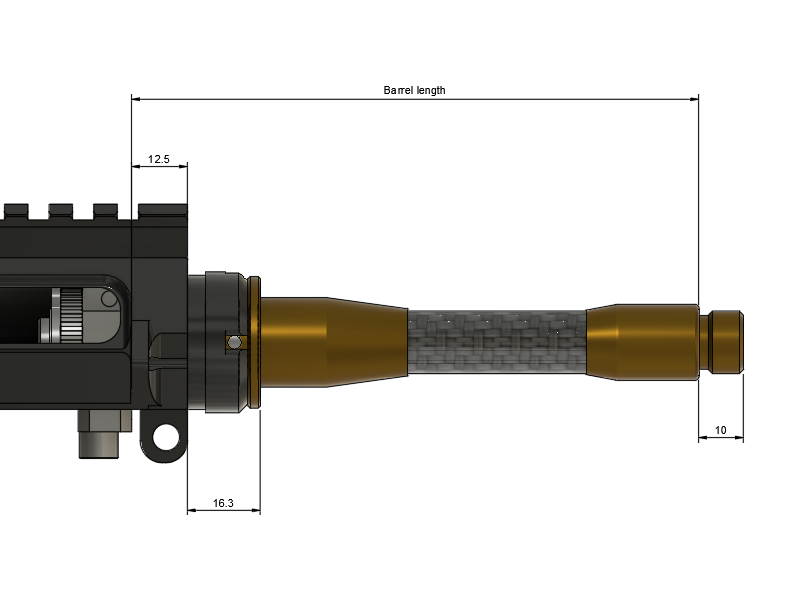 Mancraft MHB - Hybrid CNC-Carbon SR25/DMR barrel 20"