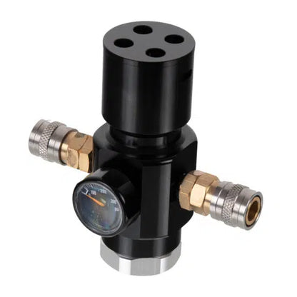 POWAIR V1 DUAL AIRSOFT HPA REGULATOR MIT SCHLAUCHSYSTEM (0-230 PSI) MIT 2 SCHLÄUCHEN