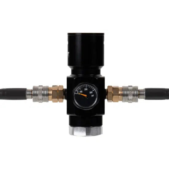 POWAIR V1 DUAL AIRSOFT HPA REGULATOR MIT SCHLAUCHSYSTEM (0-230 PSI) MIT 2 SCHLÄUCHEN