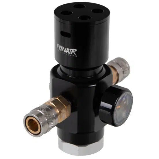 POWAIR V1 DUAL AIRSOFT HPA REGULATOR MIT SCHLAUCHSYSTEM (0-230 PSI) MIT 2 SCHLÄUCHEN