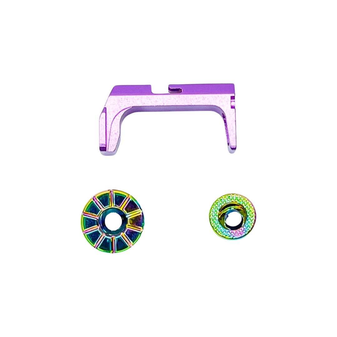 CTM Tactical Fuku-2 Frame CNC Magazine Release Set for AAP-01 - Electroplated Chameleon