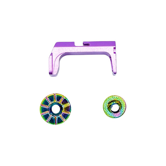 CTM Tactical Fuku-2 Frame CNC Magazine Release Set for AAP-01 - Electroplated Chameleon