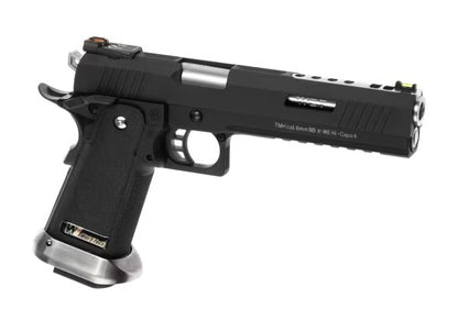WE Hi-Capa 6 Force A Silver Barrel Full Metal GBB Schwarz