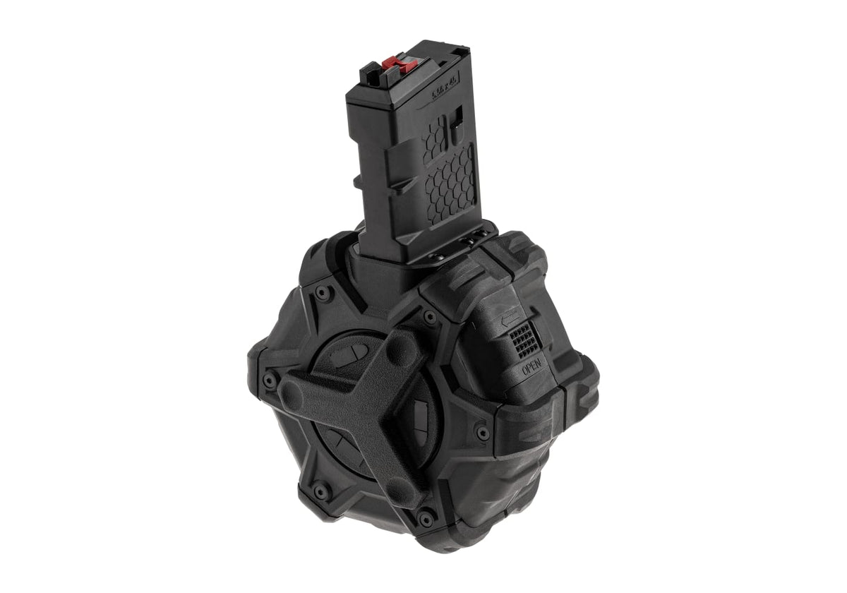 AW Custom Drum Mag für AR-15 / M4 GBB Serie (350 Schuss) – Schwarz
