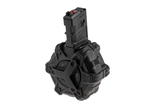 AW Custom Drum Mag für AR-15 / M4 GBB Serie (350 Schuss) – Schwarz