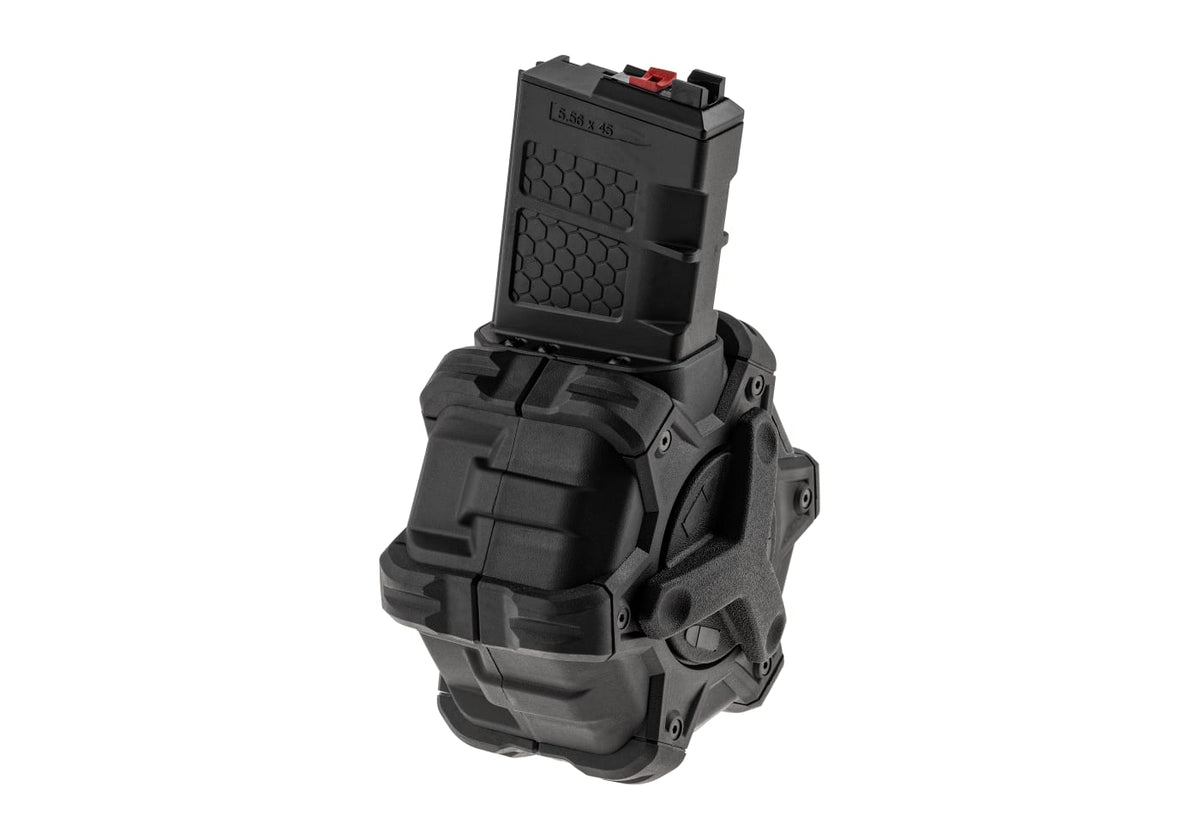 AW Custom Drum Mag für AR-15 / M4 GBB Serie (350 Schuss) – Schwarz