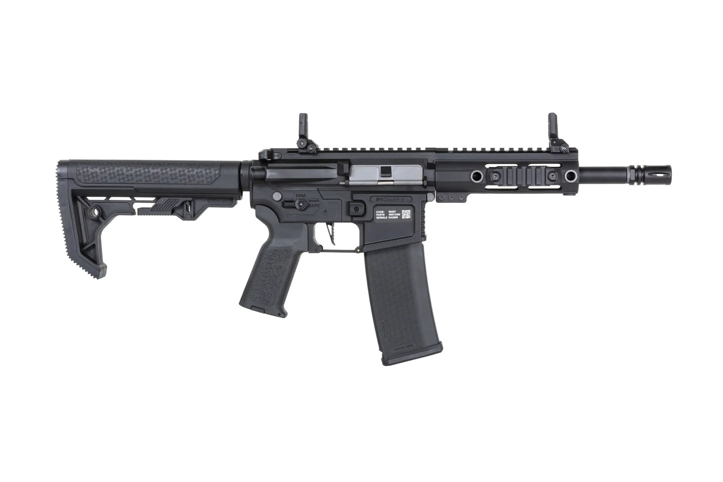 Specna Arms SA-F04-RL FLEX™ Gen.2 BLDC™ HAL ETU™ ASG Karabiner – Light Ops Schaft / New Receiver / Schwarz (unter 0,5 Joule)