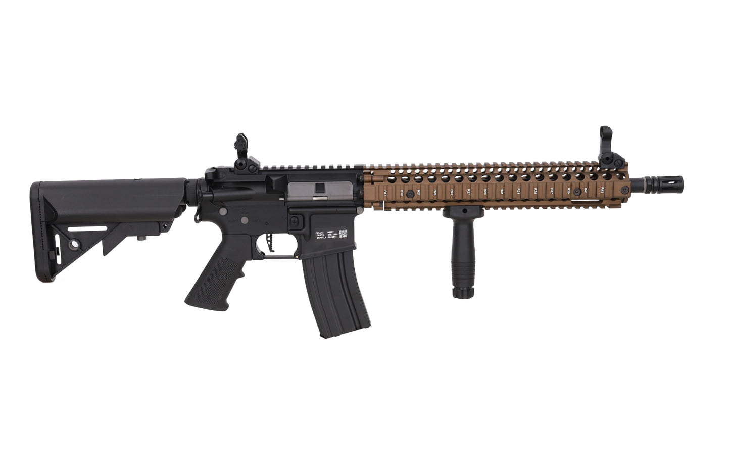 Specna Arms Colt x Daniel Defense MK18 SA-P26 PRIME™ BLDC™ Aster II ETU 14.5'' Sturmgewehr – Chaos Bronze (unter 0,5 Joule)