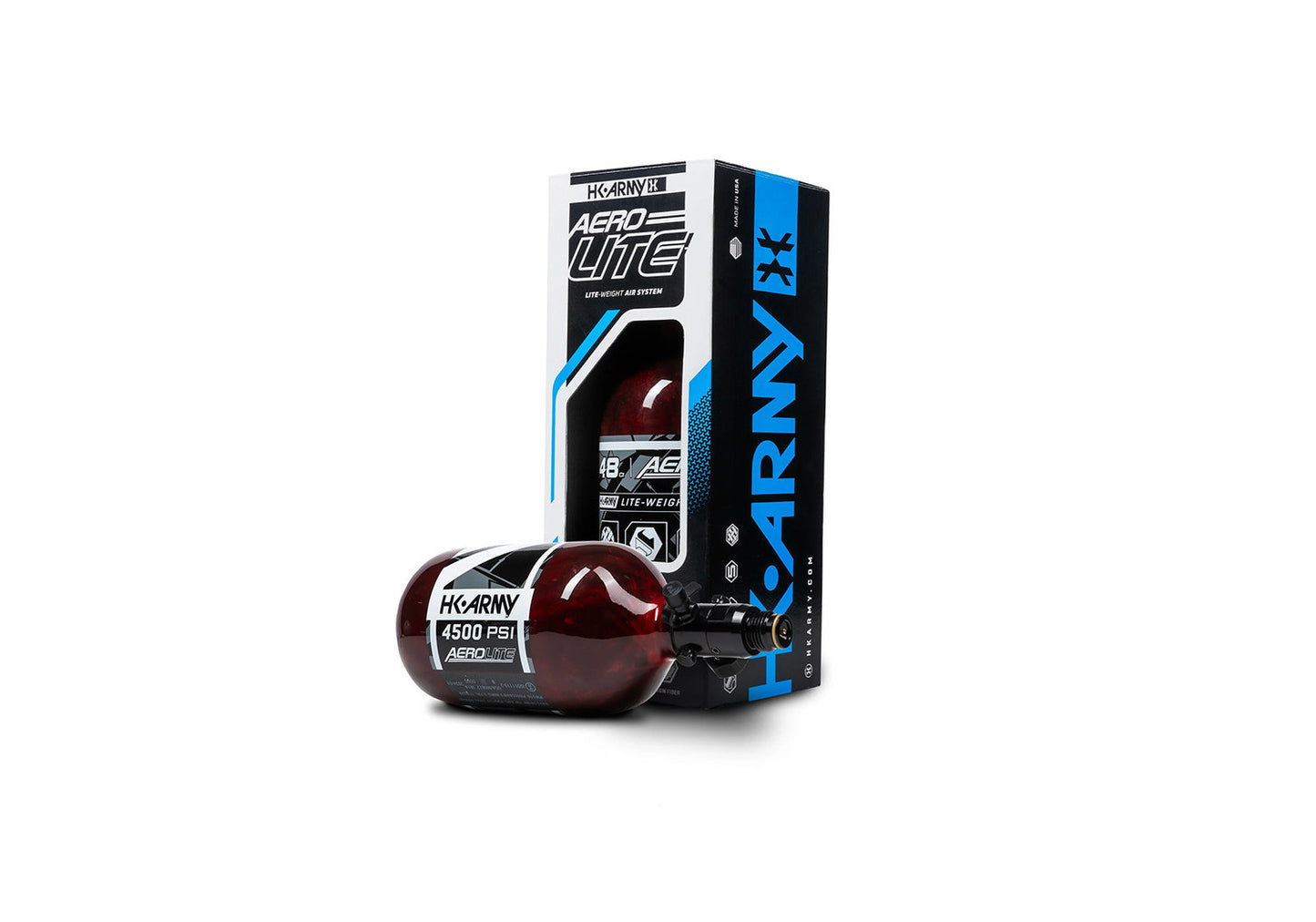 HK Army HSTL AIR System 0,8 Liter / 300 Bar inkl. Standard HP Preset Regulator – Aerolite Red (48ci/4500PSI)