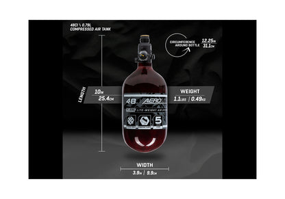 HK Army HSTL AIR System 0,8 Liter / 300 Bar inkl. Standard HP Preset Regulator – Aerolite Red (48ci/4500PSI)
