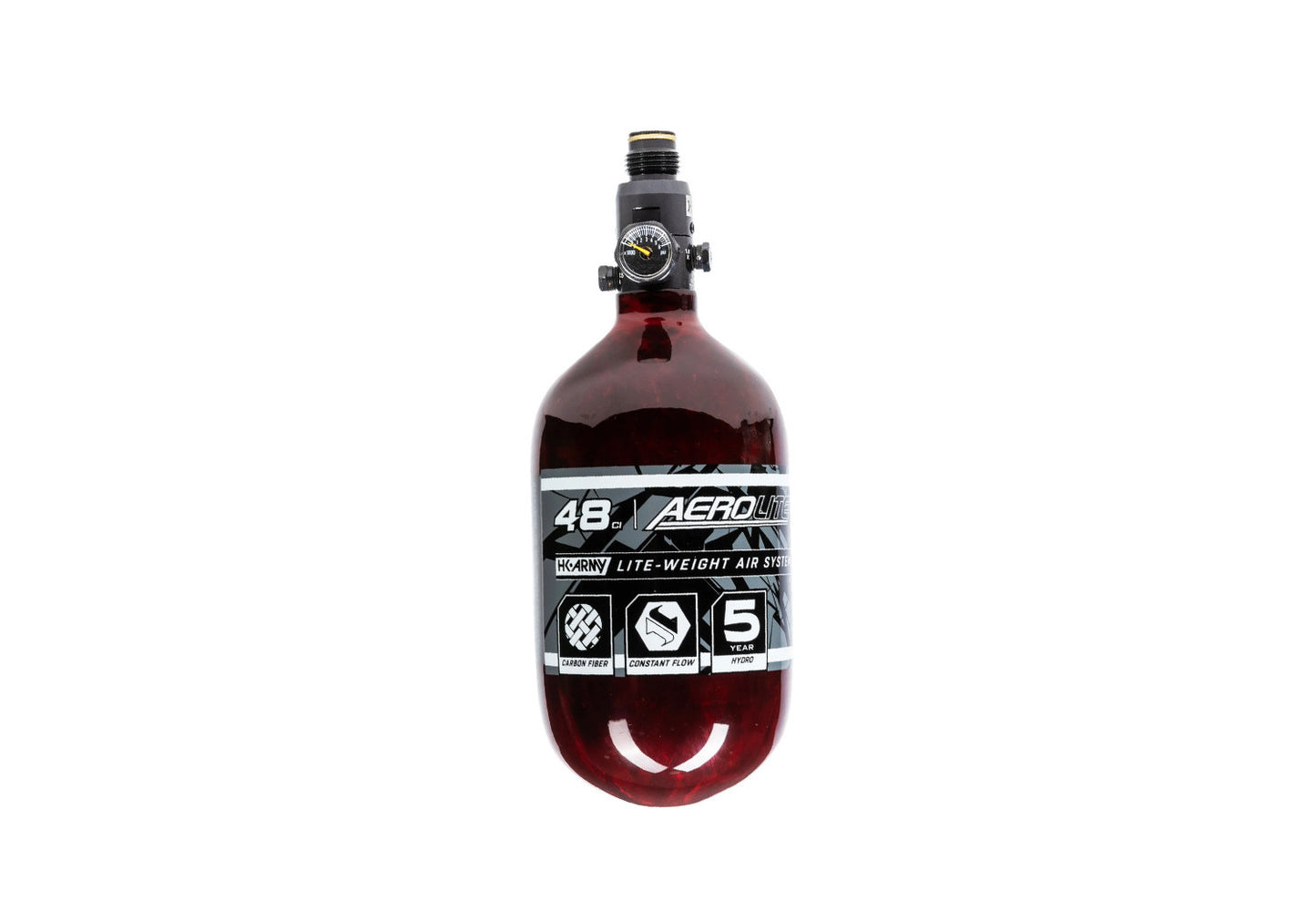 HK Army HSTL AIR System 0,8 Liter / 300 Bar inkl. Standard HP Preset Regulator – Aerolite Red (48ci/4500PSI)