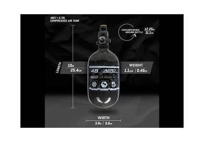 HK Army HSTL AIR System 0,8 Liter / 300 Bar inkl. Standard HP Preset Regulator – Aerolite Smoke (48ci/4500PSI)