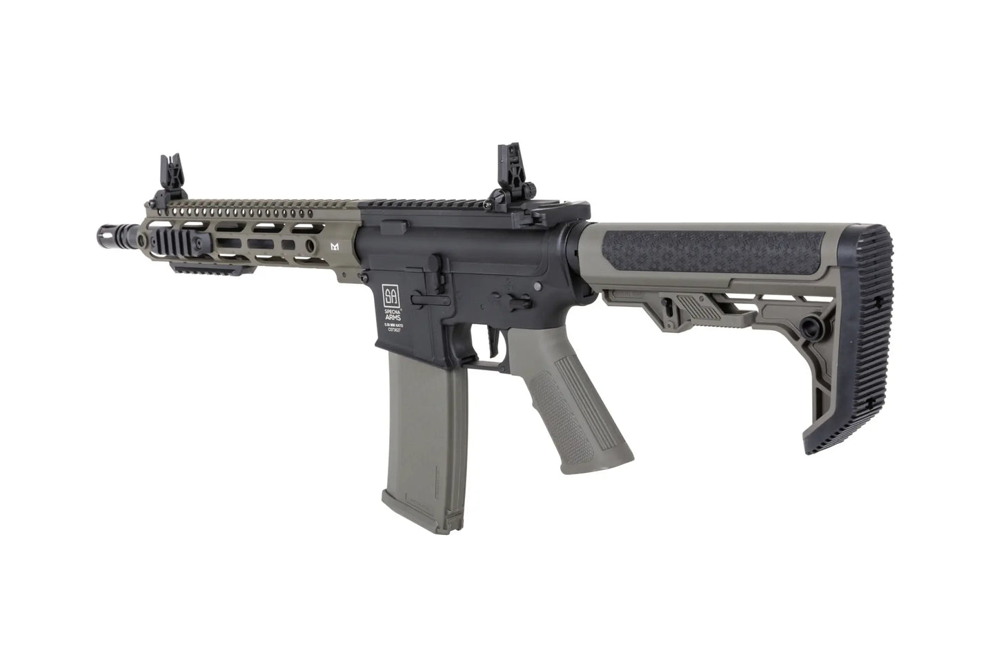 Specna Arms SA-C20-L CORE™ Gen. 2 HAL™ ETU ASG Karabiner mit Light Ops Schaft – Olive / OD Green (unter 0,5 Joule)