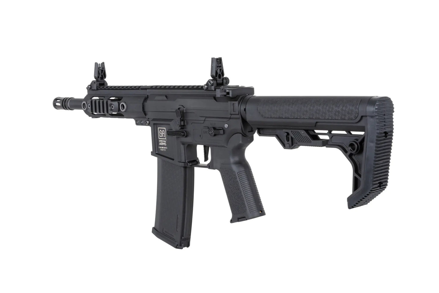 Specna Arms SA-F04-RL FLEX™ Gen.2 BLDC™ HAL ETU™ ASG Karabiner – Light Ops Schaft / New Receiver / Schwarz (unter 0,5 Joule)