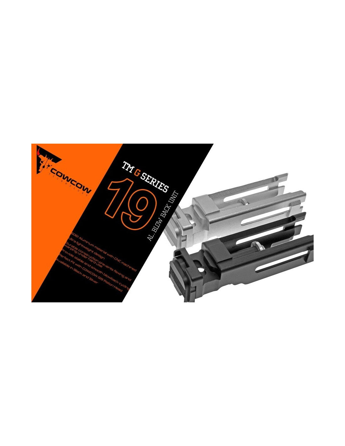 COWCOW Aluminum CNC Blowback Unit – TM G19 / G17 Gen4 (Silver)