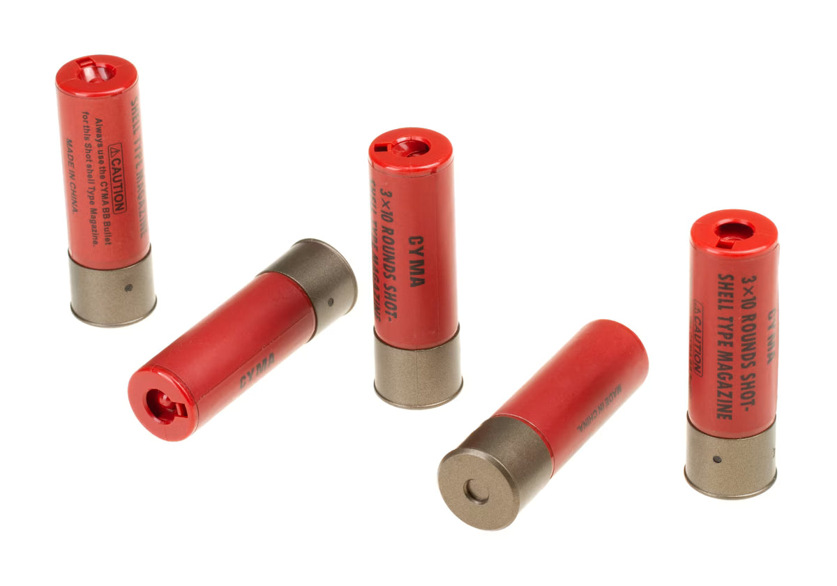 Cyma Shotgun Shells 30 BBs – 6er-Pack (Klassisch Rot)