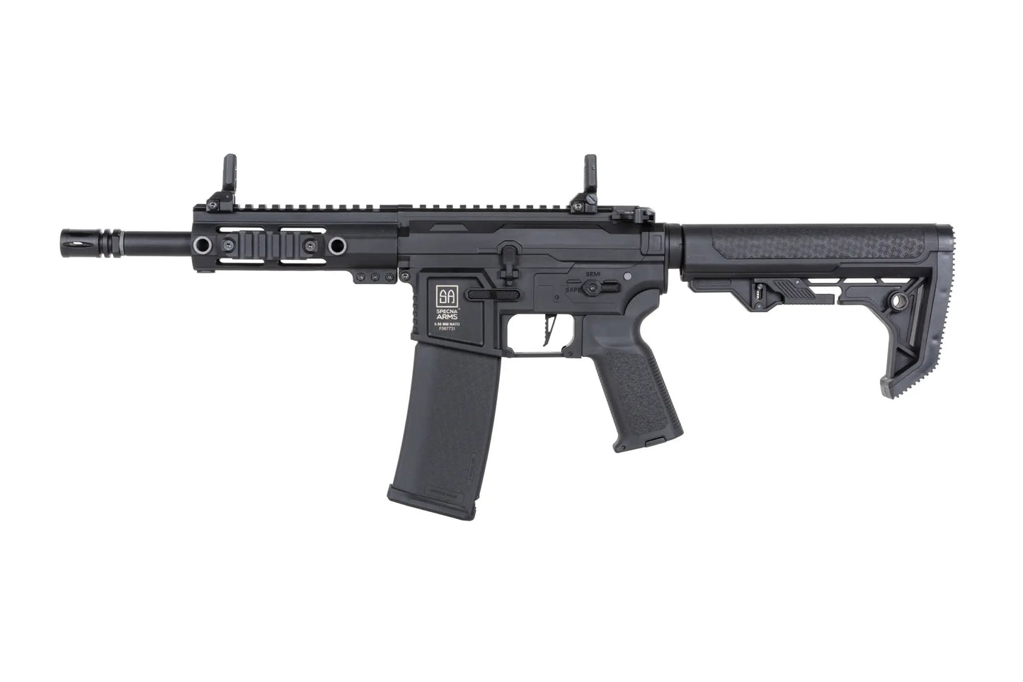 Specna Arms SA-F04-RL FLEX™ Gen.2 BLDC™ HAL ETU™ ASG Karabiner – Light Ops Schaft / New Receiver / Schwarz (unter 0,5 Joule)