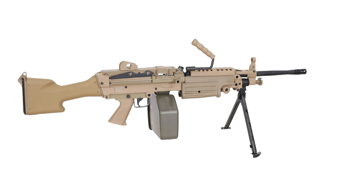 Specna Arms FN Herstal M249 MK2 CORE™ Maschinengewehr AEG – Hellbraun / Tan (unter 0,5 Joule)