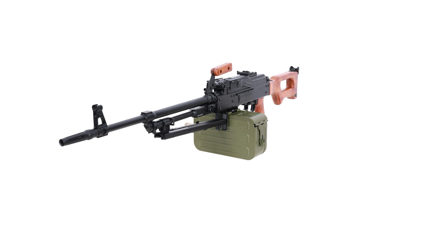 Specna Arms x A&K SA-PKM EDGE™ airsoft machine gun with wooden components (0,5 Joule)