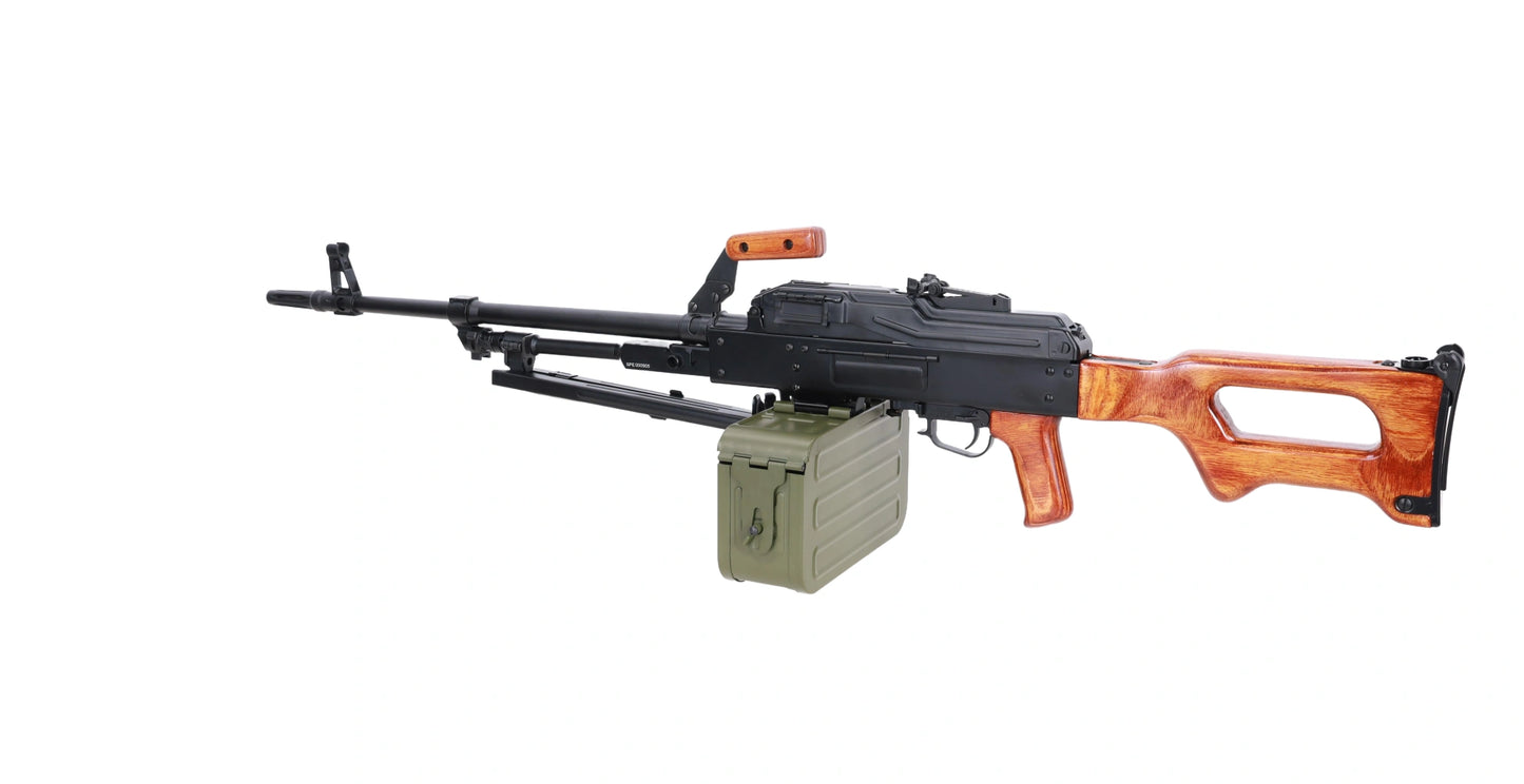 Specna Arms x A&K SA-PKM EDGE™ airsoft machine gun with wooden components (0,5 Joule)