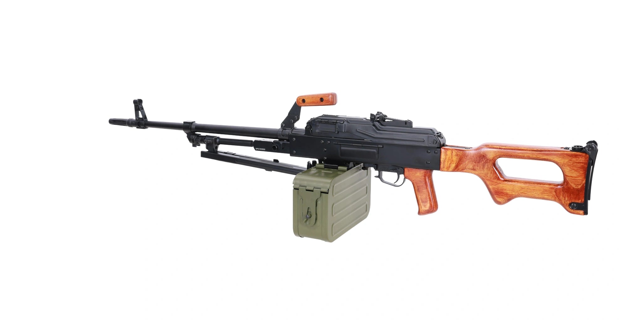 Specna Arms x A&K SA-PKM EDGE™ airsoft machine gun with wooden components