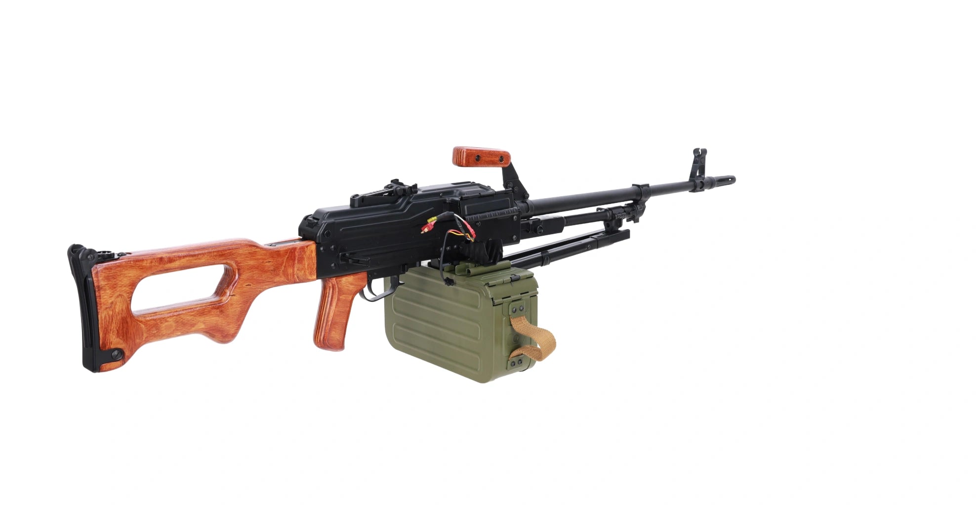 Specna Arms x A&K SA-PKM EDGE™ airsoft machine gun with wooden components