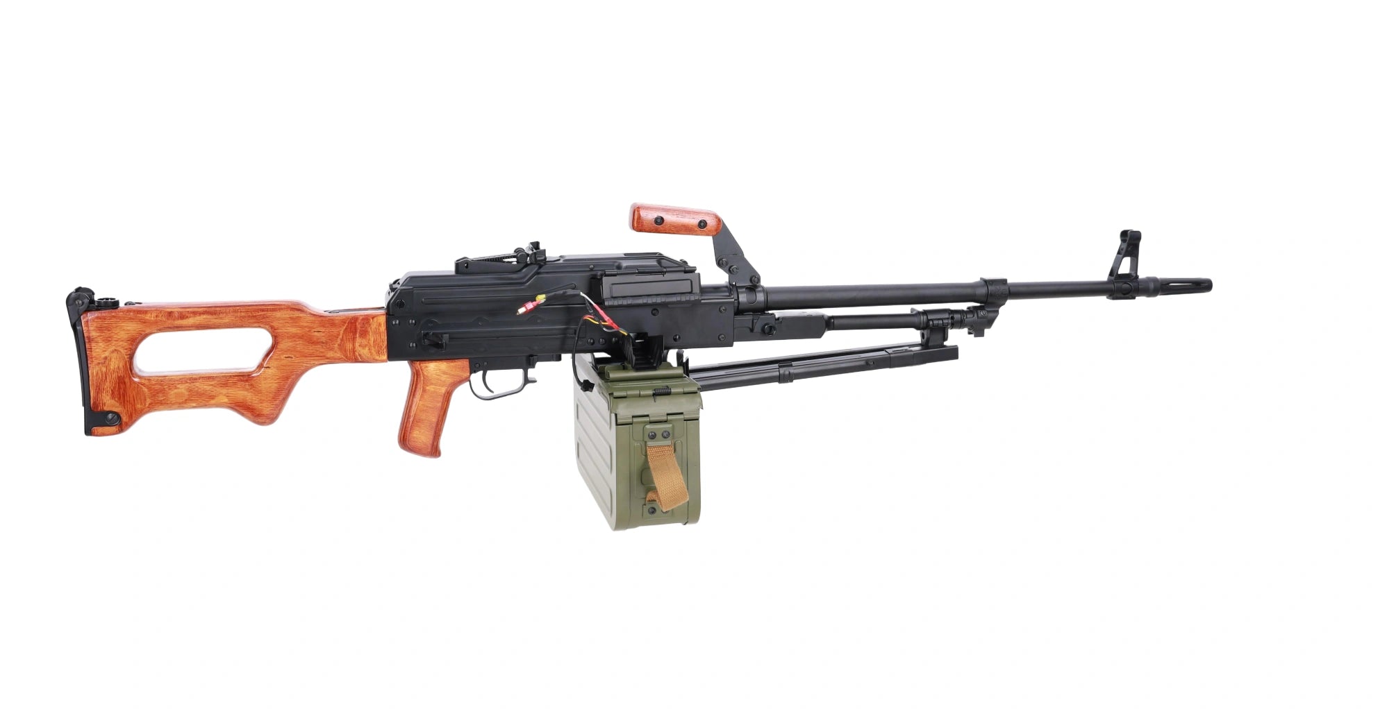 Specna Arms x A&K SA-PKM EDGE™ airsoft machine gun with wooden components