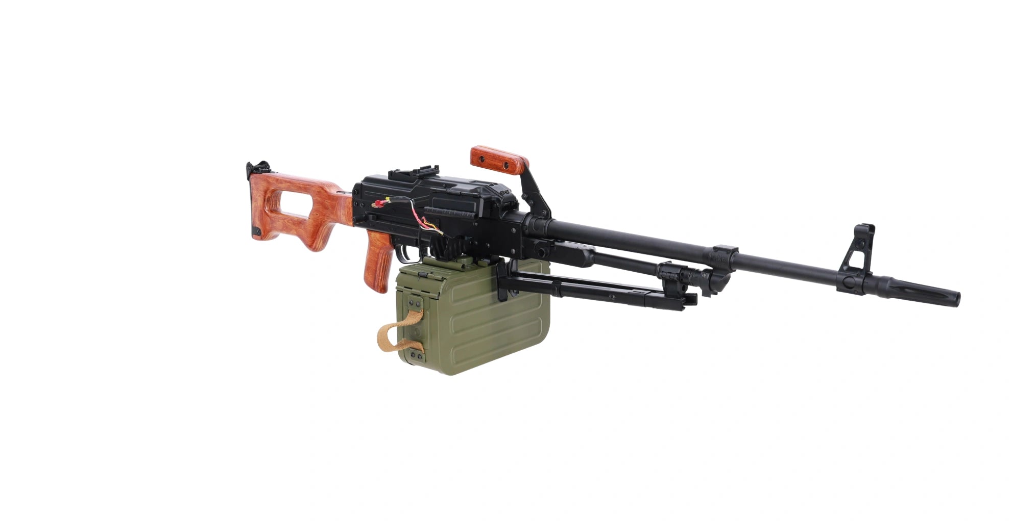 Specna Arms x A&K SA-PKM EDGE™ airsoft machine gun with wooden components