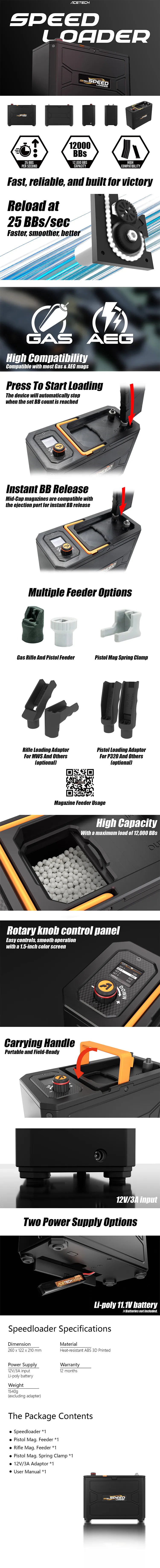 Acetech Electronic high-speed 12000rds speedloader