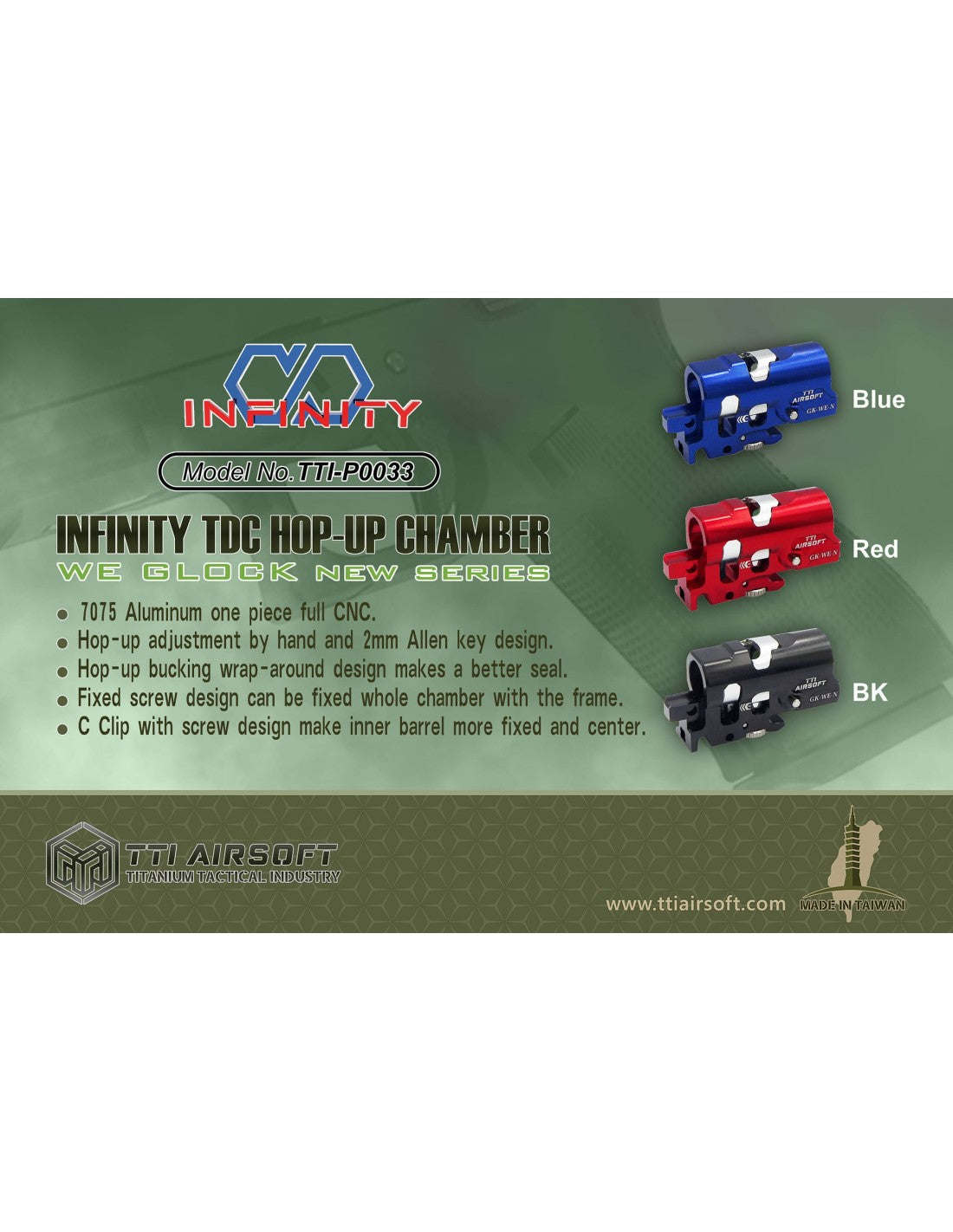 TTI CNC TDC Hop-Up Chamber – WE-Tech G-Series (Blue)