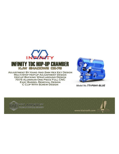 TTI Infinity CNC TDC Hop-Up Chamber – KJW Shadow 2 / CZ75 (Blue)