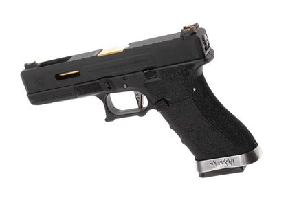 WE G-Force 17 BK Gold Barrel Metal Version GBB Airsoft-Pistole – Schwarz
