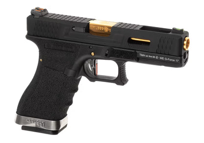 WE G-Force 17 BK Gold Barrel Metal Version GBB Airsoft-Pistole – Schwarz