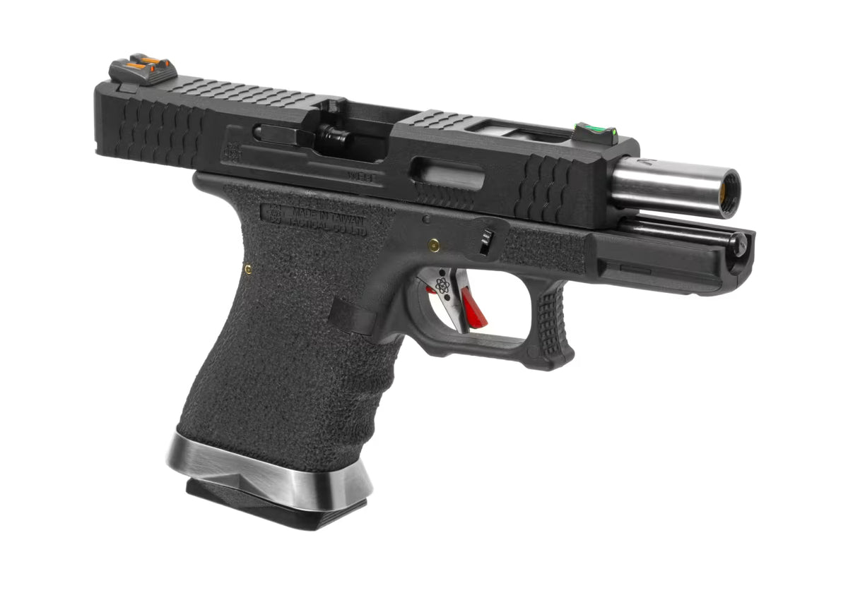 WE G-Force 19 BK Silver Barrel Metal Version GBB Airsoft-Pistole – Schwarz