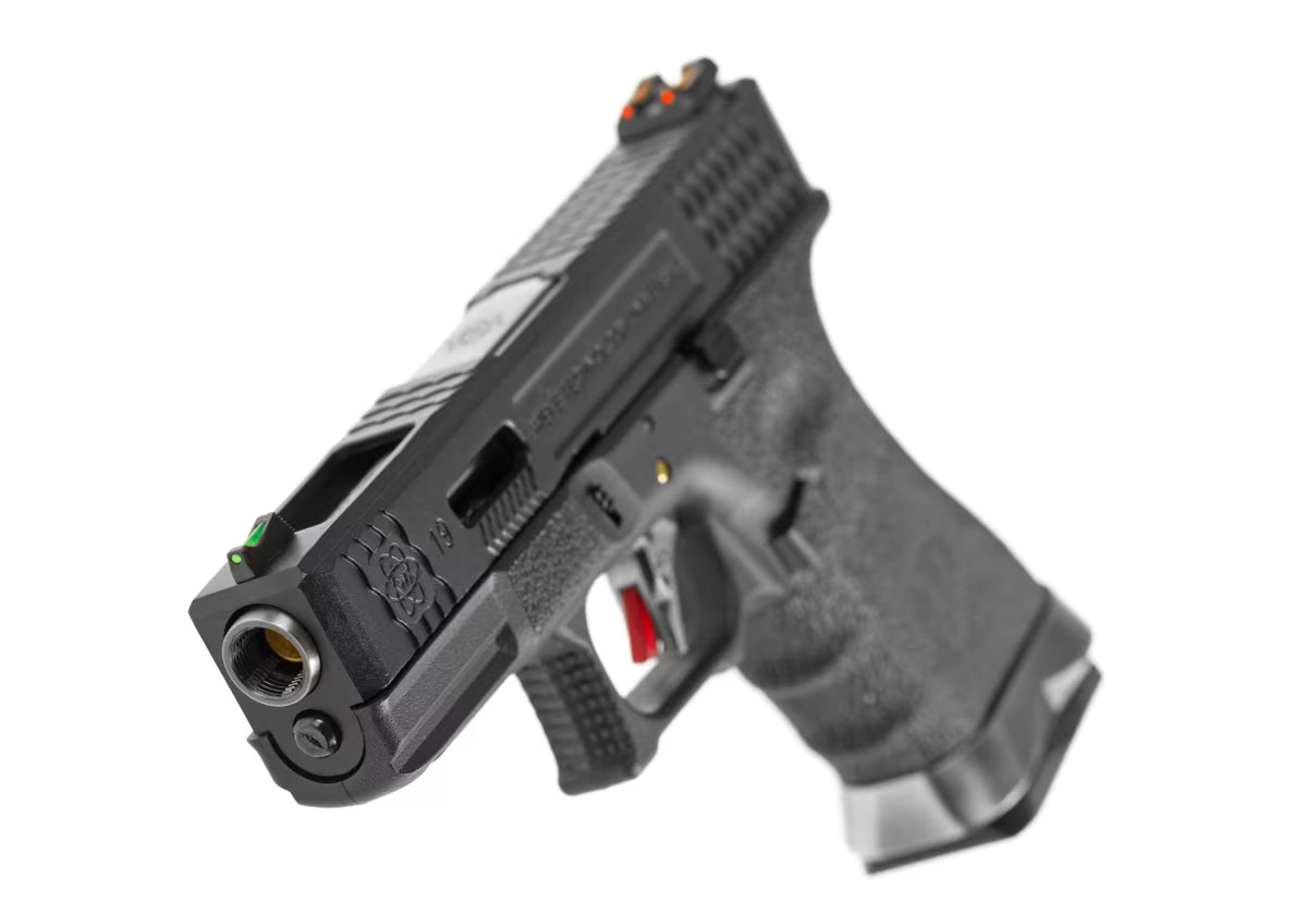 WE G-Force 19 BK Silver Barrel Metal Version GBB Airsoft-Pistole – Schwarz