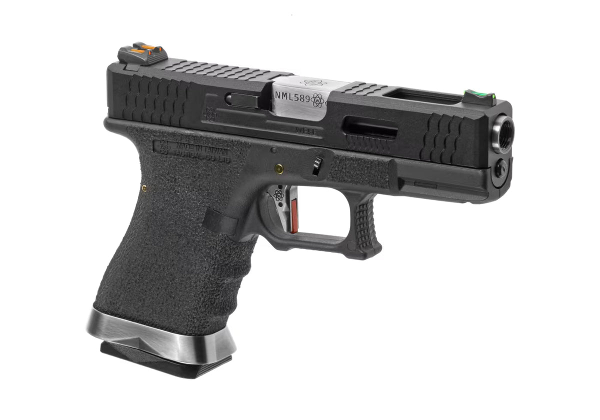 WE G-Force 19 BK Silver Barrel Metal Version GBB Airsoft-Pistole – Schwarz