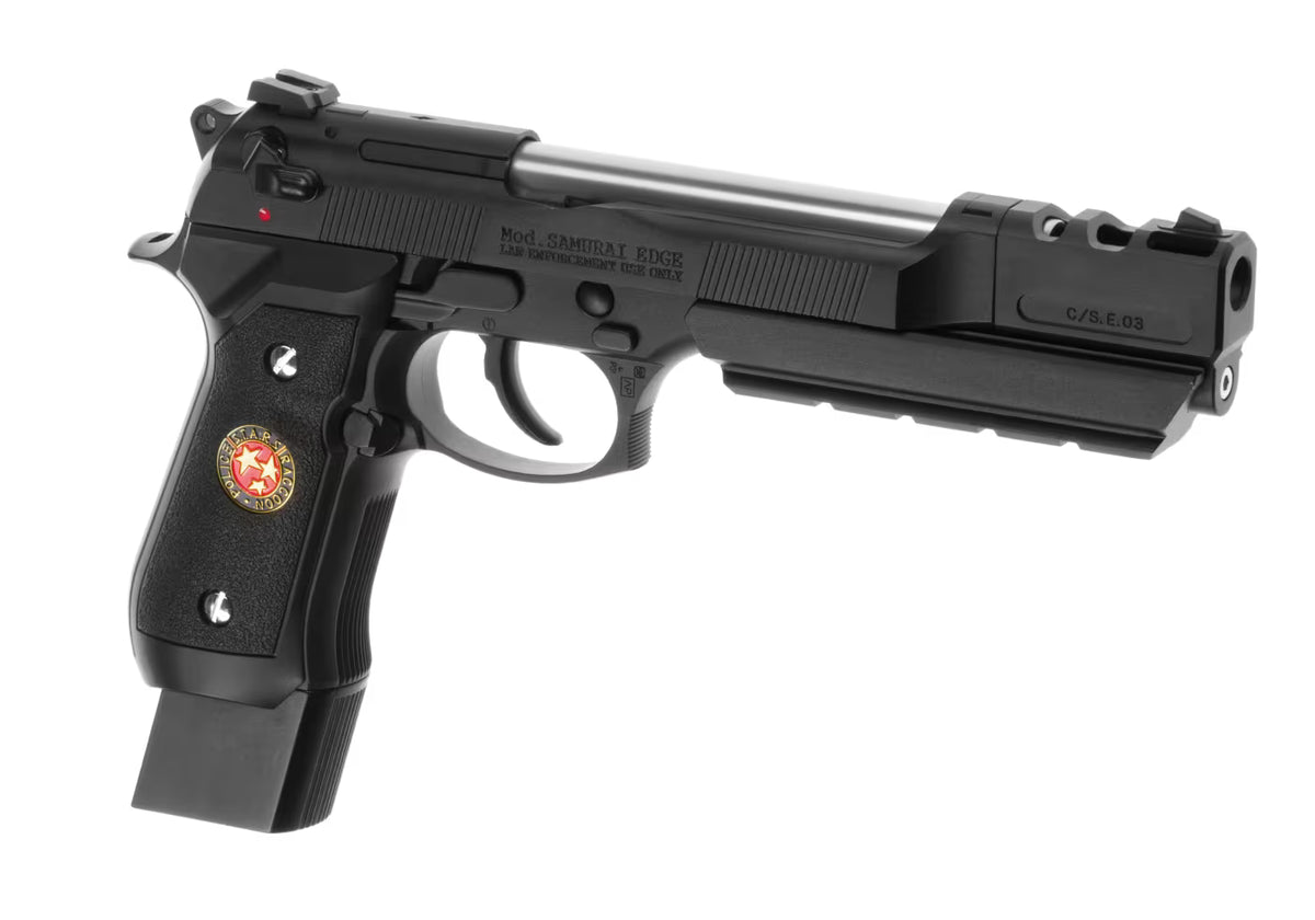 WE M92 Biohazard Extended Full Metal GBB Airsoft-Pistole – Schwarz