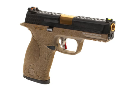 WE WET-05 BK/FDE Gold Barrel Metal Version GBB Airsoft-Pistole