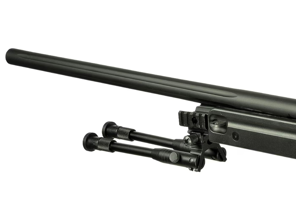 Well AW .338 (MB08) Upgraded Springer Scharfschützengewehr Set – Schwarz