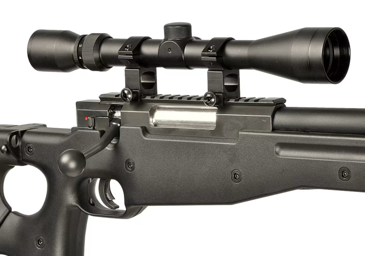 Well AW .338 (MB08) Upgraded Springer Scharfschützengewehr Set – Schwarz