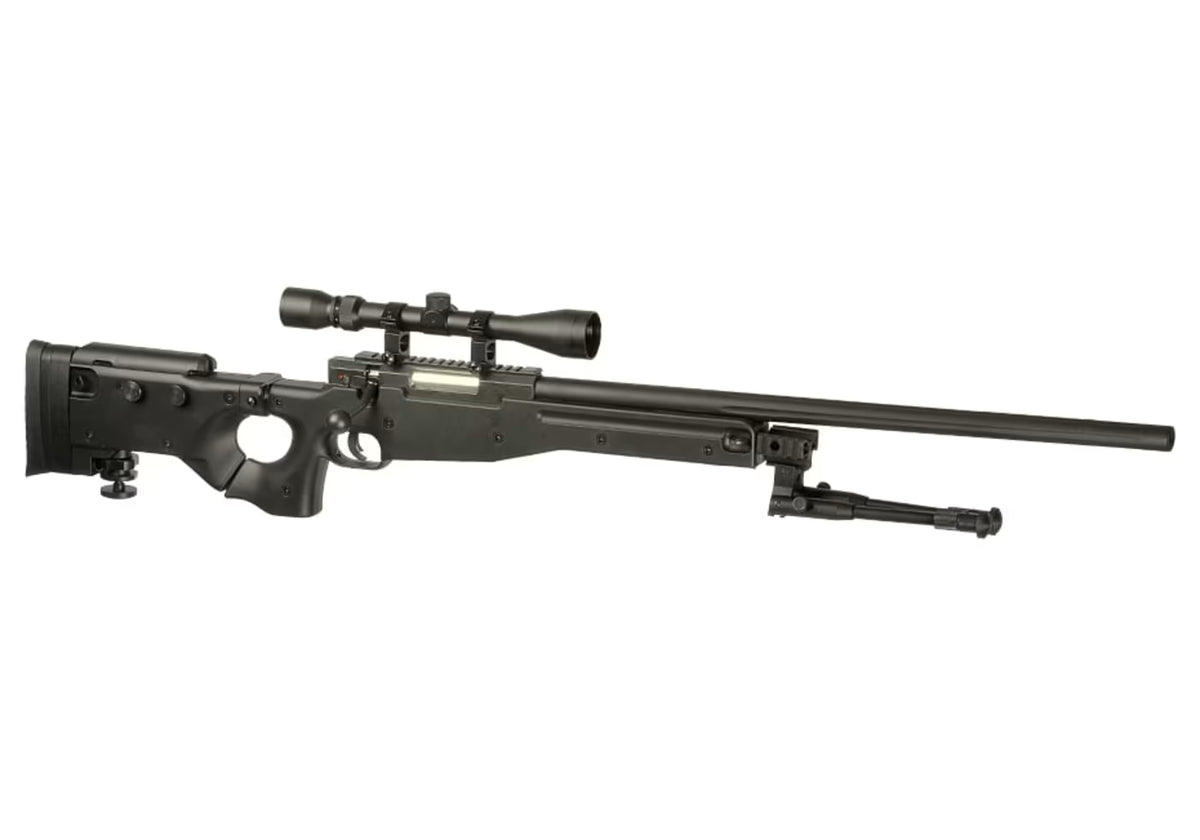 Well AW .338 (MB08) Upgraded Springer Scharfschützengewehr Set – Schwarz
