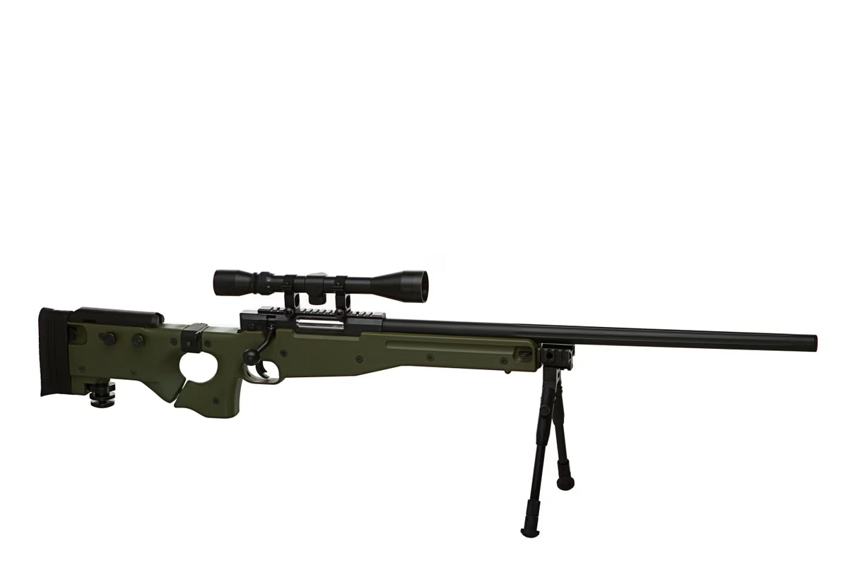 Well AW .338 (MB08) Upgraded Springer Scharfschützengewehr Set – OD (Olive Drab)